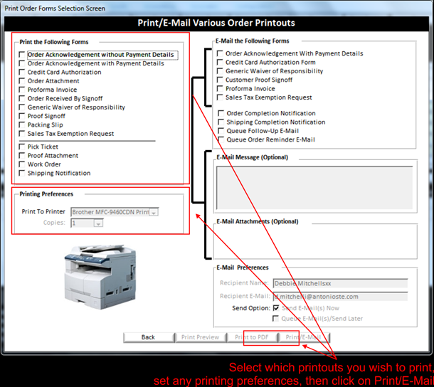 OrderDocs Pro Print & Email - Generate and print all documents for